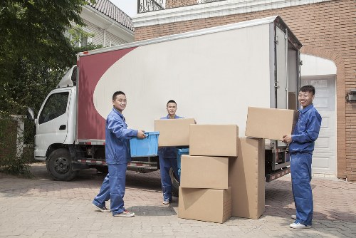 Boxes and furniture being loaded for a house removal in Islington