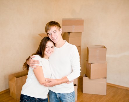 Boxes and furniture being loaded for a flat removal in Islington