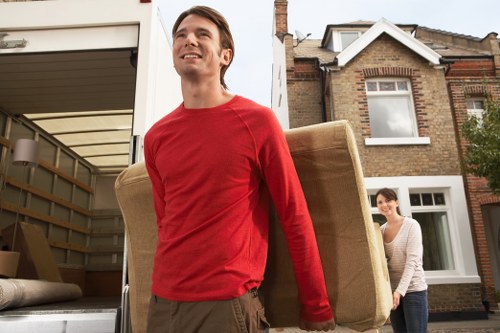 Recycling and reuse materials organized for a sustainable Islington house move