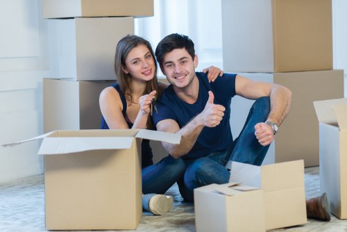 Student moving day in Islington with boxes and household items