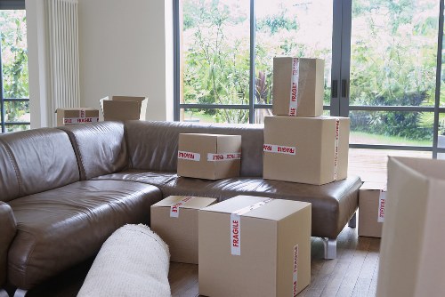 Boxes prepared for a flat or house move in Islington