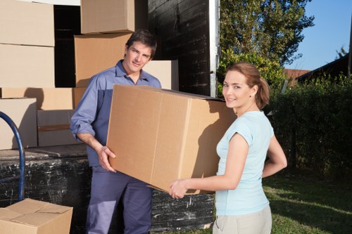 Removal van and moving equipment prepared for a local Islington move